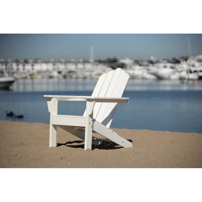 Marina Sleek White HDPE Classic Outdoor Adirondack Chair