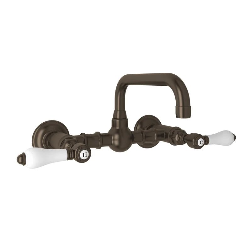 Classic Tuscan Brass Wall-Mounted Centerset Bathroom Faucet