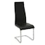 Chic High Back Black Faux Leather Side Chair with Chrome Legs