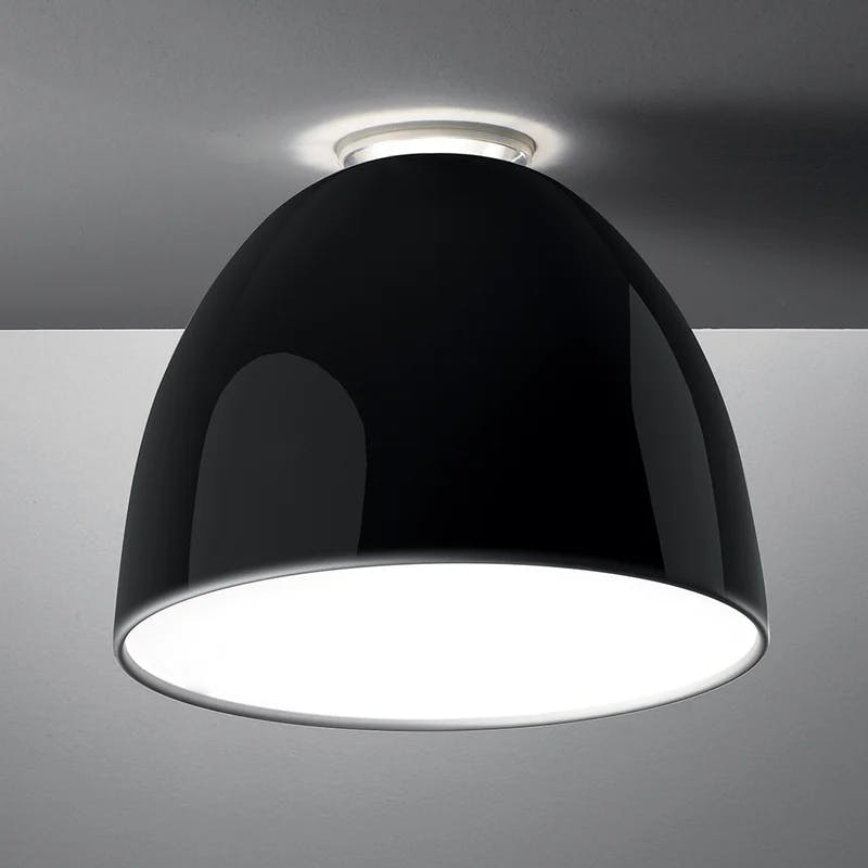 Gloss White Aluminum LED Bowl Ceiling Light 21.69"