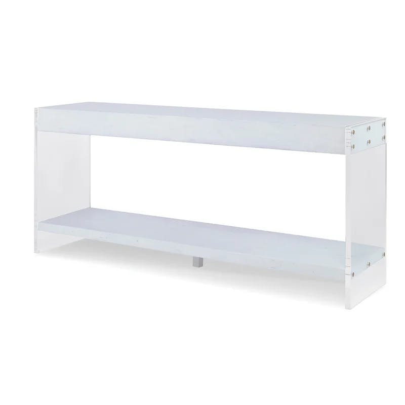 Suspend 72'' Rustic Lacquered Console Table with Clear Acrylic Base