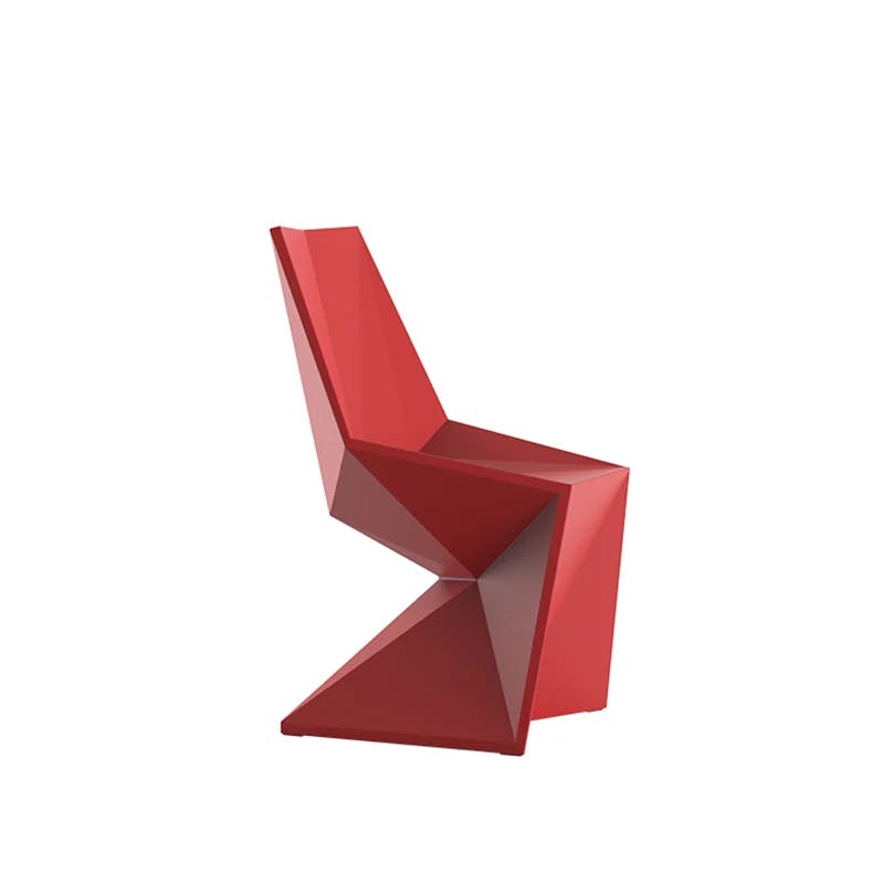 Vertex Modern Red Armless Patio Dining Chair