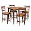 Cinnamon Espresso 50" Solid Wood Counter Height Dining Set