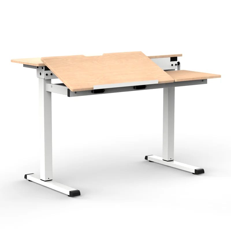 ErgoFlex 62" White Adjustable Standing Desk with Drawer & Keyboard Tray