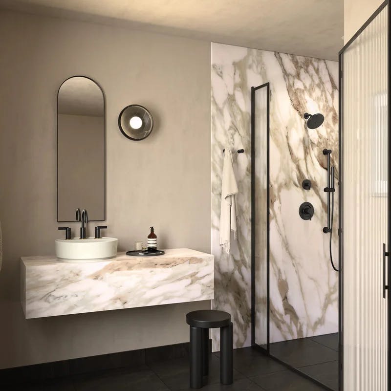 Contemporary Matte Black 16" Widespread Bathroom Faucet in Chrome
