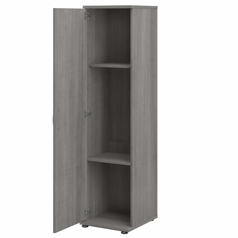 Universal Tall Narrow Platinum Gray Storage Cabinet with Adjustable Shelves