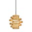 Mini Drum LED Pendant in Gold Leaf with Opal White Acrylic Diffuser