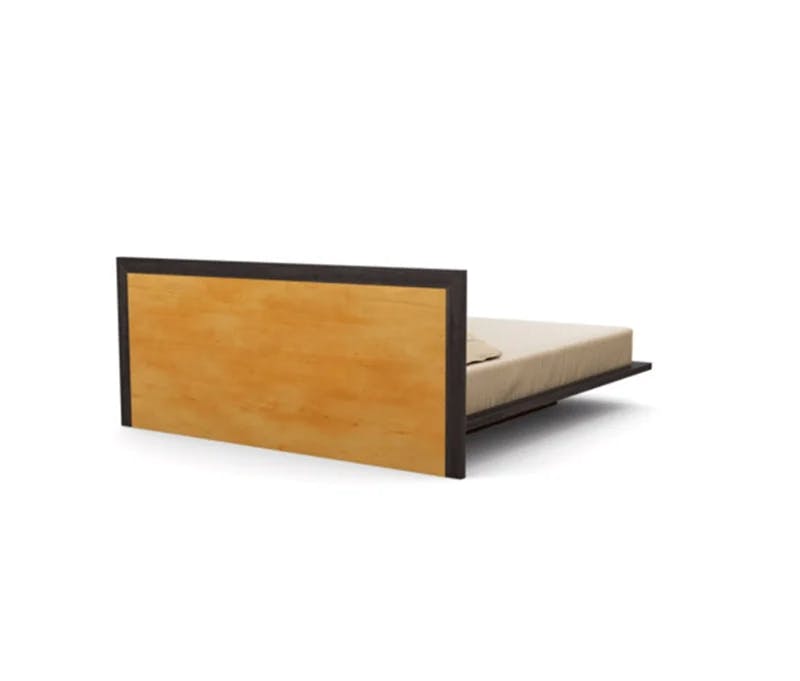 King-Size Moduluxe Smoke Cherry Wood Platform Bed with Headboard