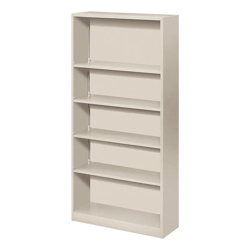 Adjustable Light Gray 71" Steel Bookcase with Movable Shelves