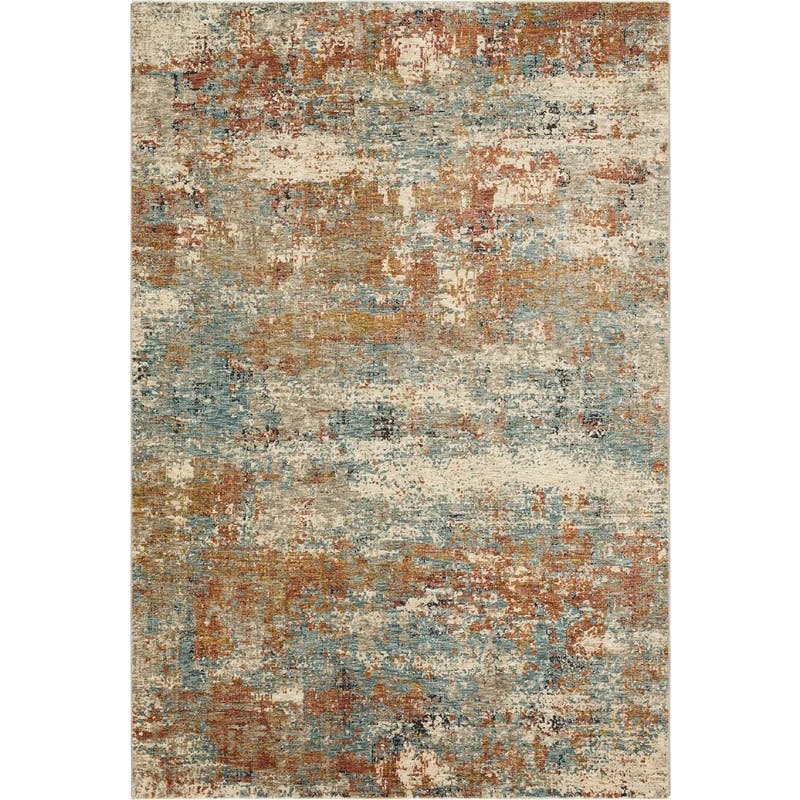 Beige Ankara Abstract Easy-Care Synthetic Area Rug, 6'7" x 9'6"