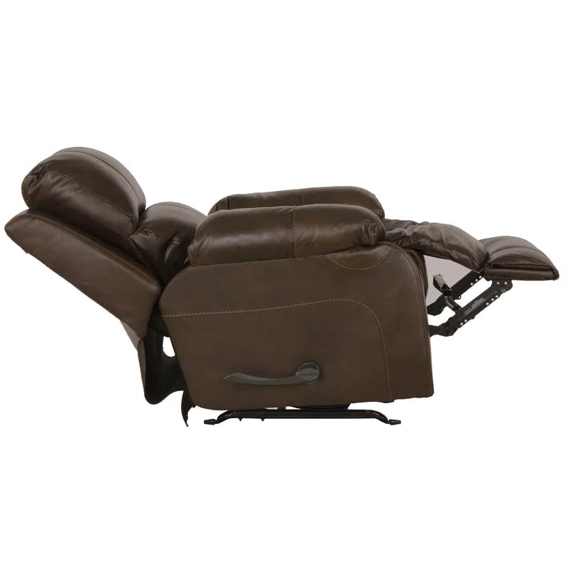 Positano Transitional Cocoa Brown Leather Rocker Recliner