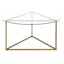 Jenson 35" Round Brass Metal and Glass Coffee Table