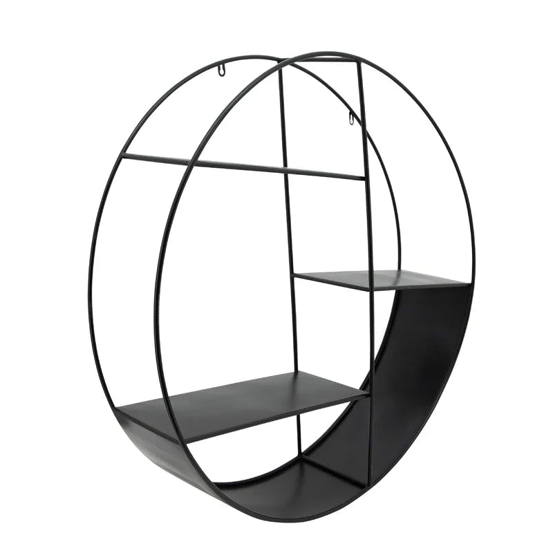Contemporary 32" Black Iron Floating Accent Shelf