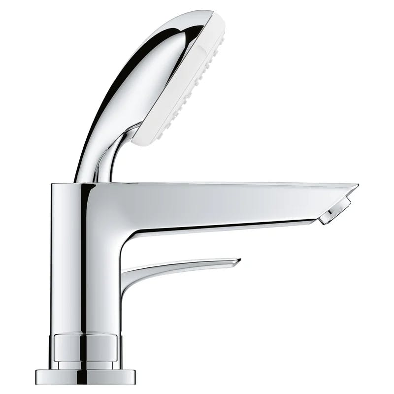 Eurosmart Chrome 4-Hole Deck Mounted Roman Tub Faucet with Hand Shower