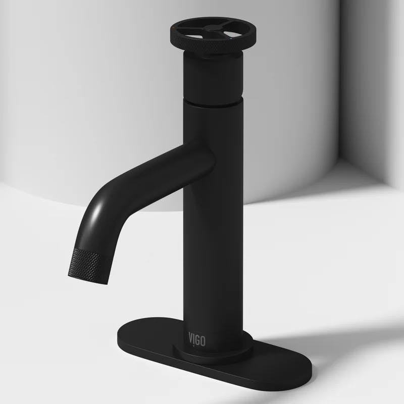 Cass Chrome Single-Handle 8.25" Bathroom Faucet with Knurling Detail