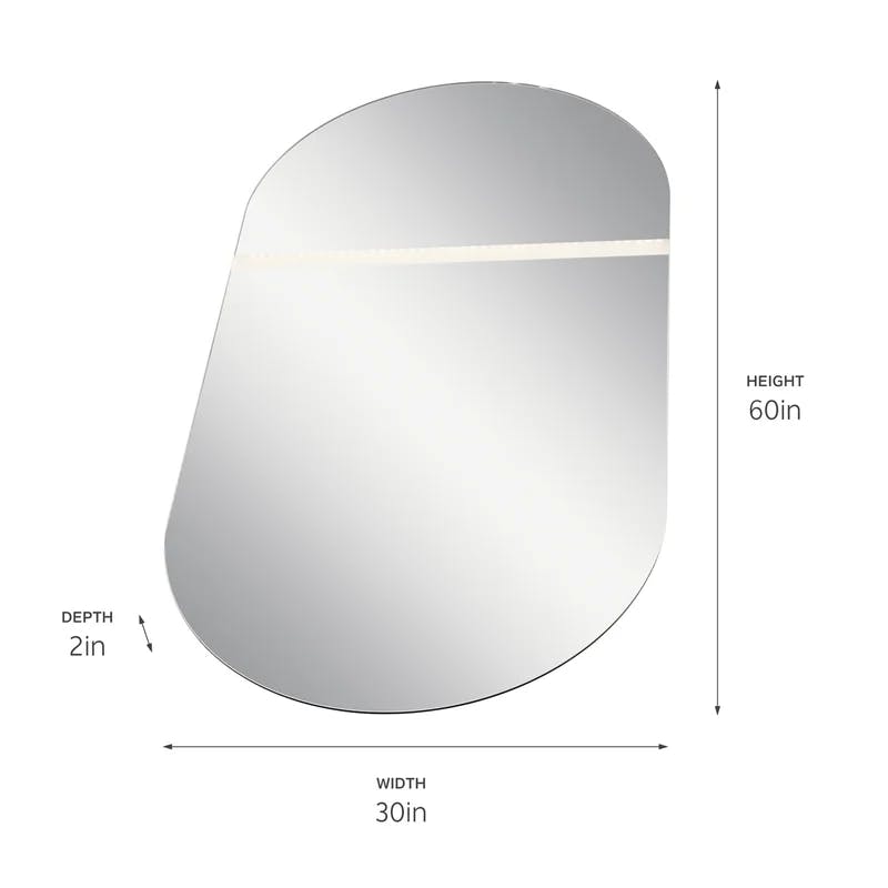 Radana 28" Frameless Aluminum LED Vanity Mirror with Touch Dimmer