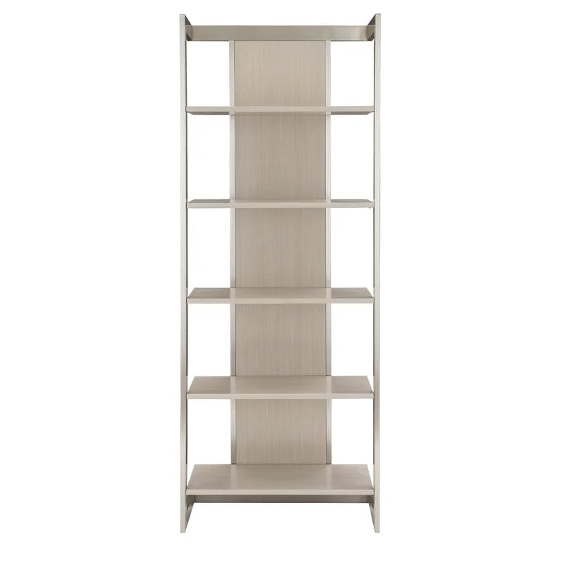 Paloma Transitional 74'' Gray Wood Etagere with Adjustable Shelves