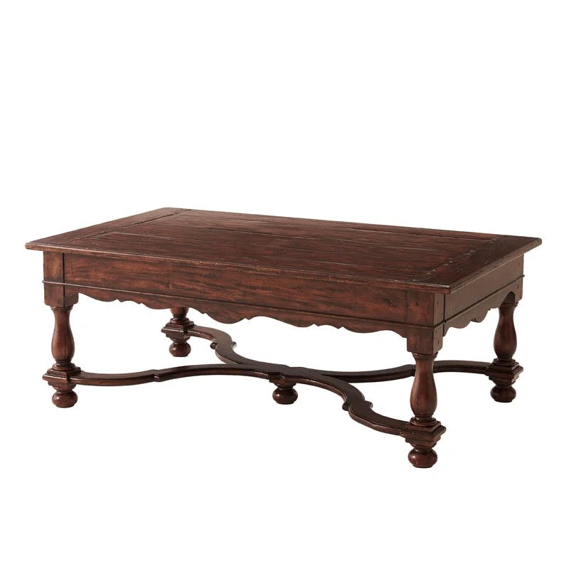 Castle Bromwich Mahogany & Brass Rectangular Coffee Table with Storage