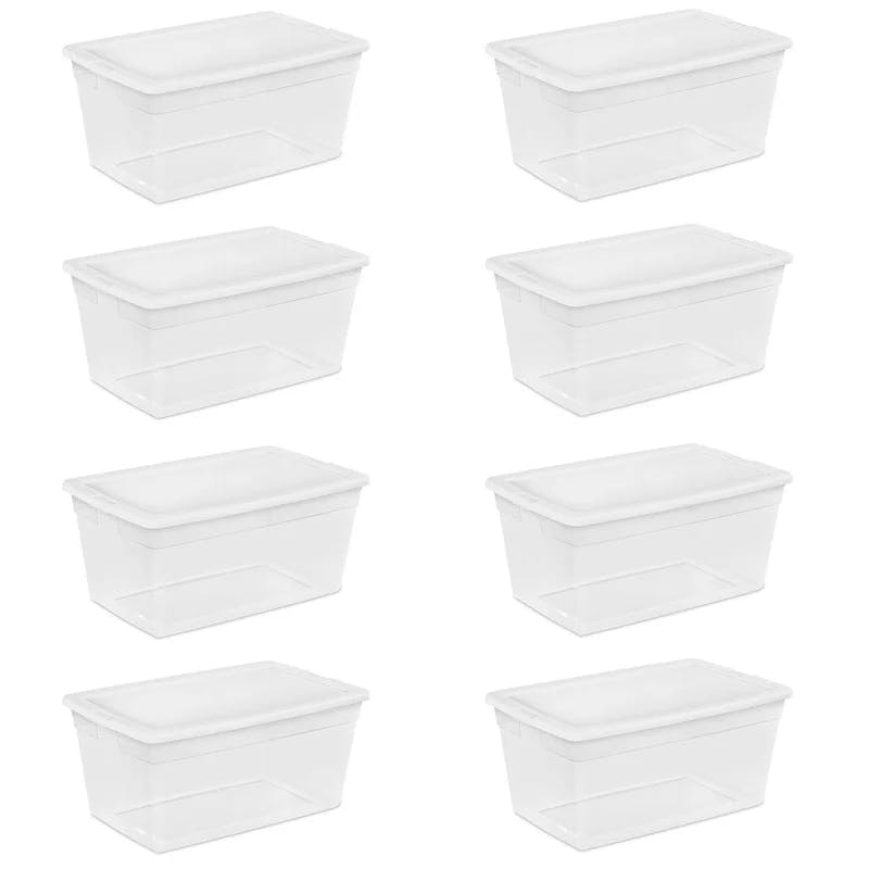 ClearView 90-Quart Stackable Storage Bin with Secure Lid, 8-Pack