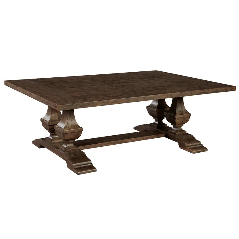 Transitional Brown Wood Lift-Top Coffee Table with Storage