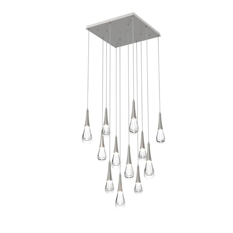 Ethereal Spring 12-Light LED Cluster Pendant in Metallic Beige Silver