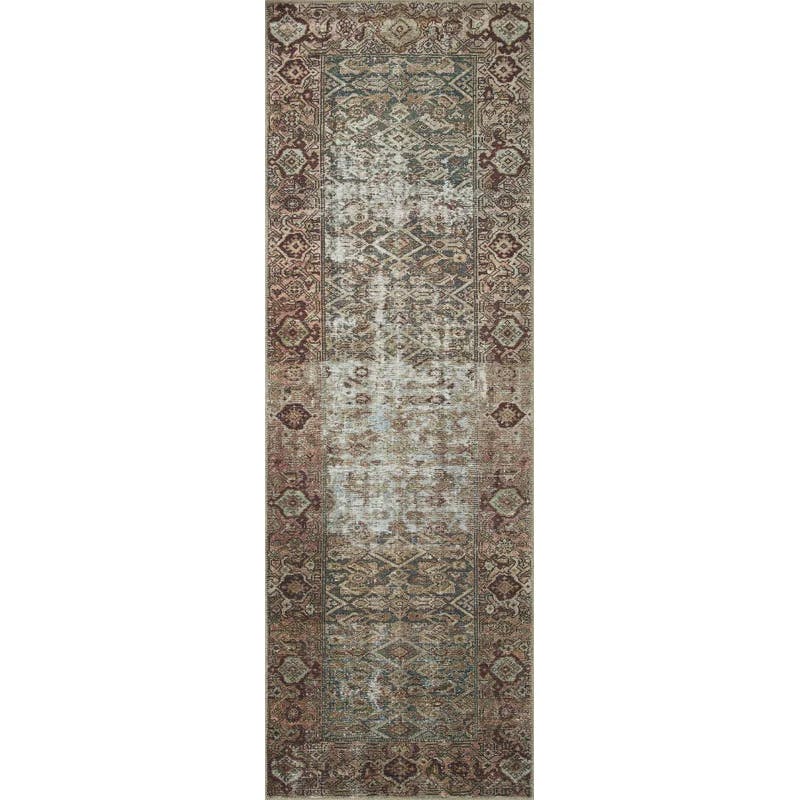 Ivory Synthetic 30x114 Stain-Resistant Vintage-Inspired Runner Rug