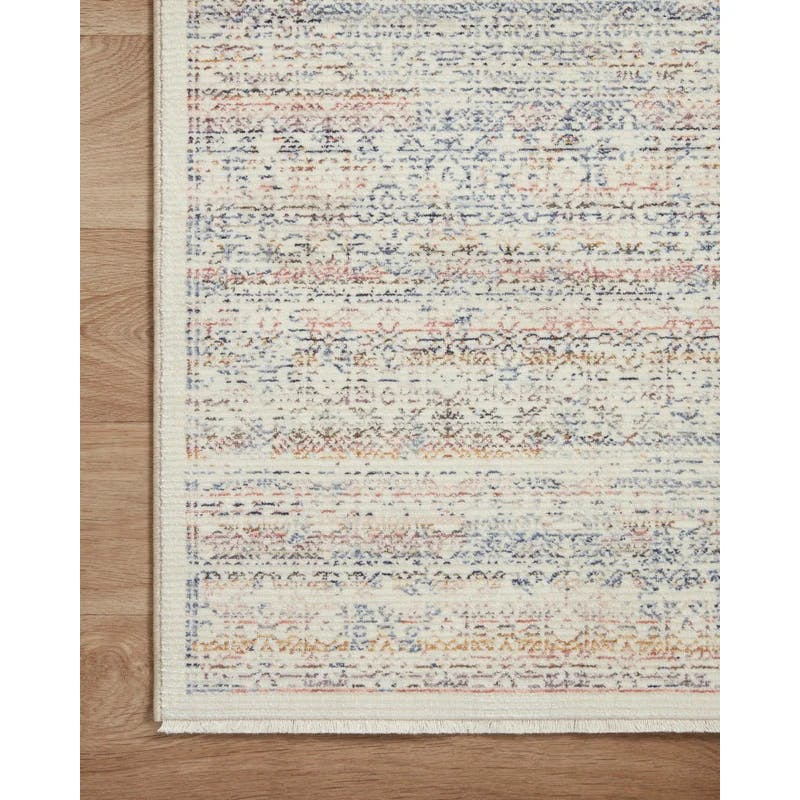 Zuma Ivory Multicolor Easy-Care Synthetic Runner Rug, 2'7" x 12'