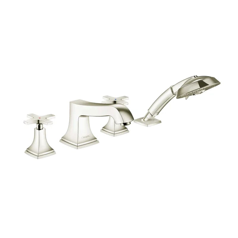Modern Elegance Polished Nickel Widespread Deck Mounted Faucet