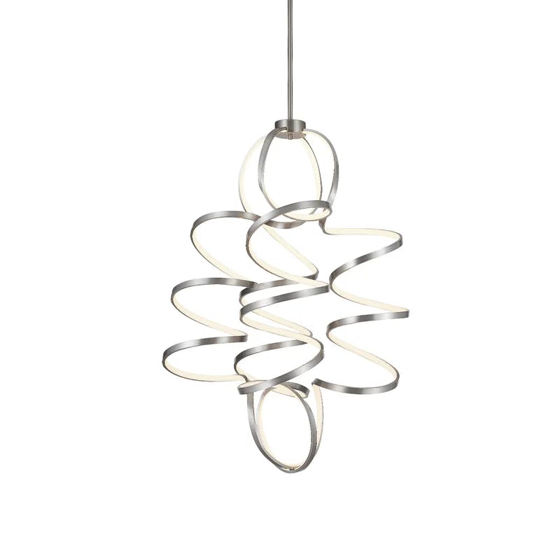 Synergy Antique Silver 41'' LED Helical Statement Chandelier