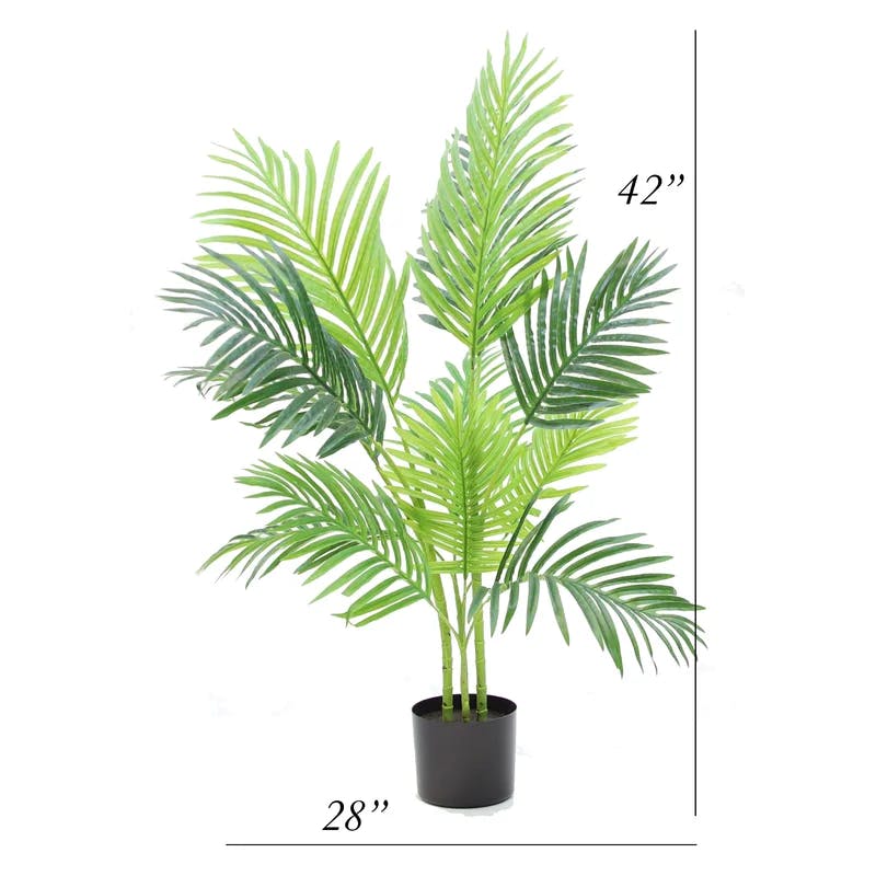 Elegant 42" Silk Areca Palm Tree in Minimalist Black Pot