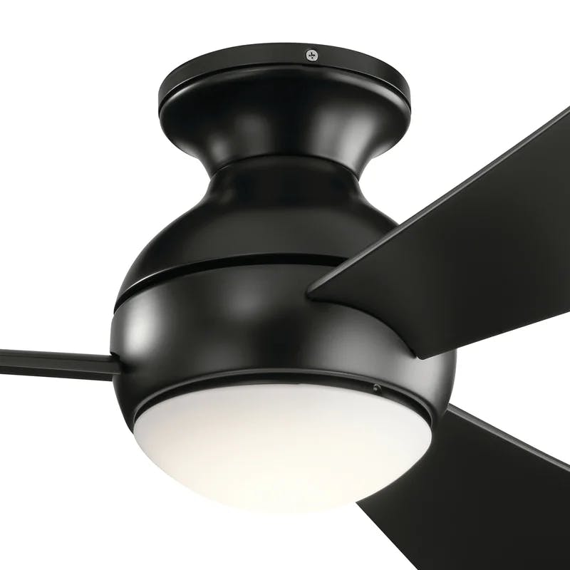 Sleek 54" Modern White Low Profile Ceiling Fan with LED Light