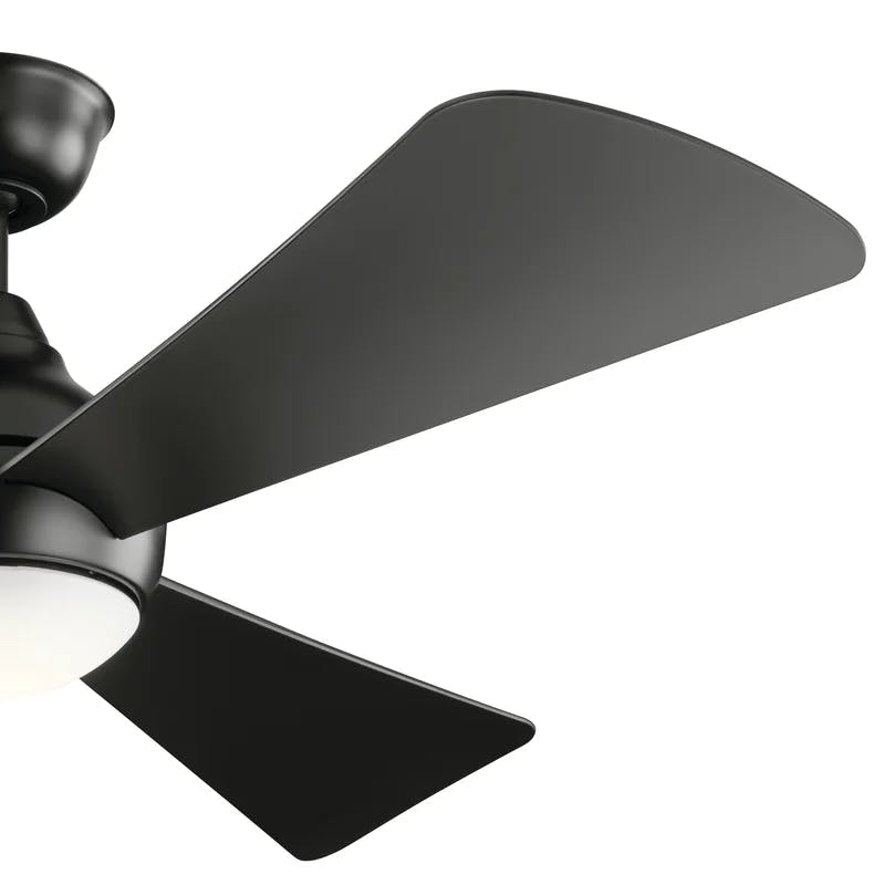 Sleek 54" Modern White Low Profile Ceiling Fan with LED Light
