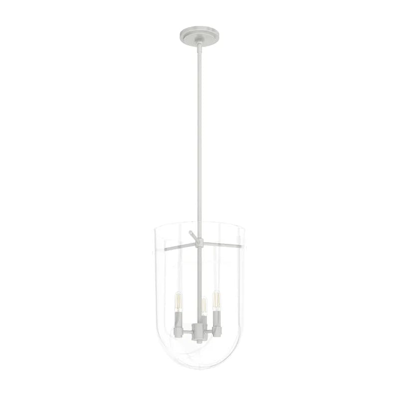 Sacha Brushed Nickel 16" Modern LED Pendant Light with Clear Glass