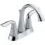 Modern Chrome Centerset Bathroom Faucet with Dual Handles and Drain Assembly