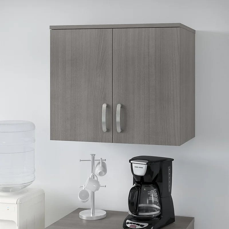 Platinum Gray Adjustable 2-Shelf Office Wall Cabinet