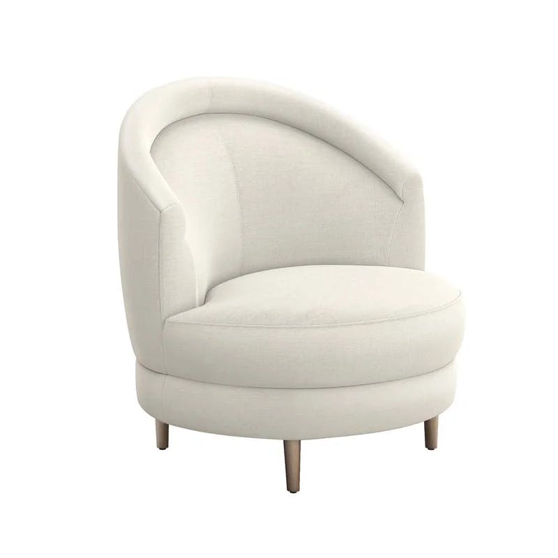 Pearl & Icy Gray Handcrafted Swivel Barrel Chair