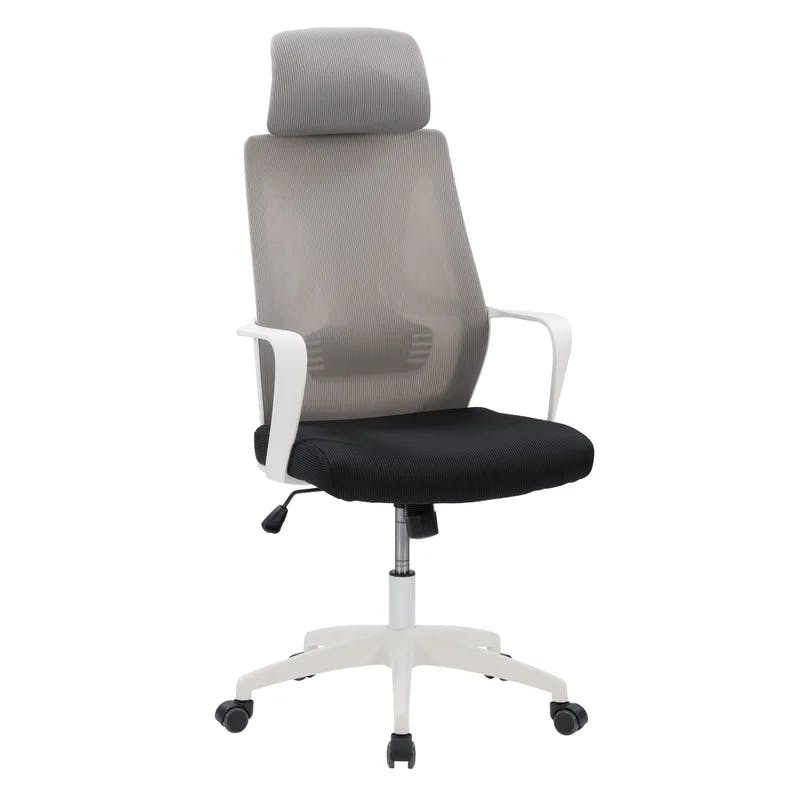 ErgoComfort 24" Swivel Mesh Office Chair with Lumbar Support, Gray and Black