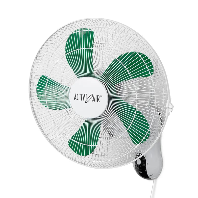 Active Air 16" Stainless Steel Hydroponic Oscillating Fan with Wall Mount
