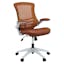 ErgoFlex Tan Leatherette and Mesh Swivel Task Chair with Adjustable Arms