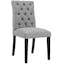 Elegant Light Gray Upholstered Parsons Side Chair with Wood Legs