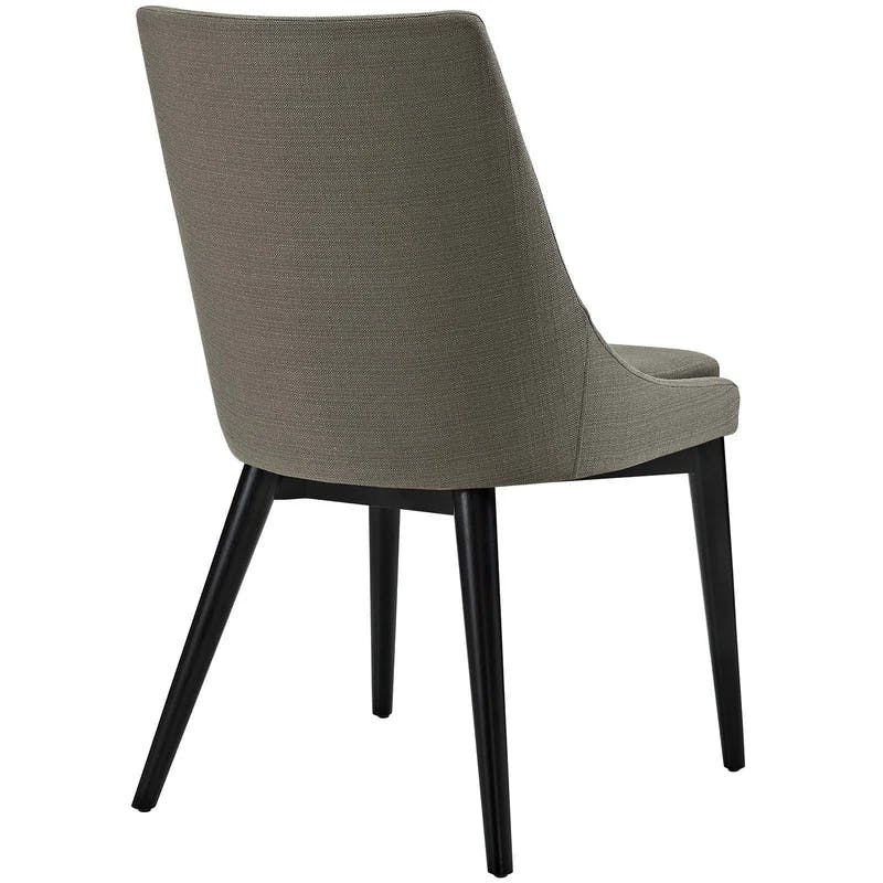 Granite Gray Upholstered Parsons Side Chair with Tapered Wood Legs