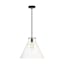 Kate Midnight Black Cone Pendant with Clear Glass Shade