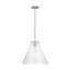 Elegant Satin Brass Modern Pendant with Clear Glass Shade