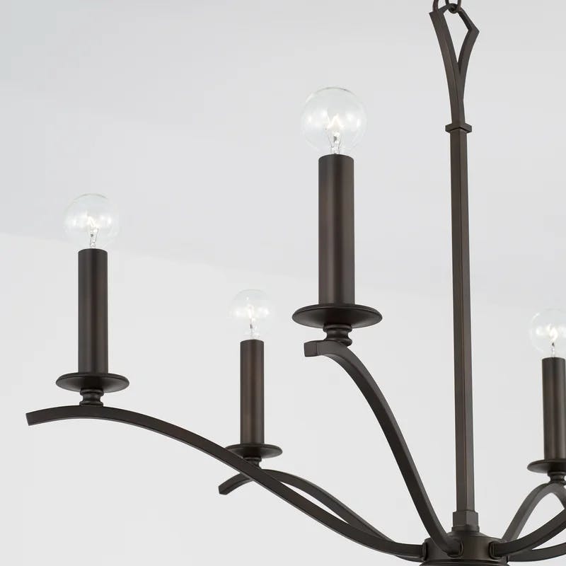 Jaymes 6-Light Old Bronze Classic Chandelier with Architectural Loops