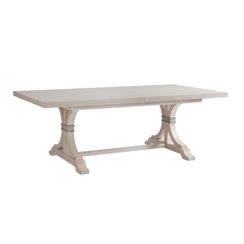 Sailcloth Cream Extendable Solid Wood Rectangular Dining Table