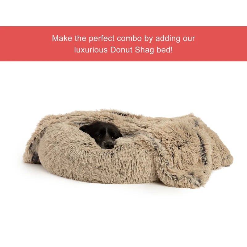 Luxurious Taupe Faux Fur Pet Throw Blanket 30"x40"