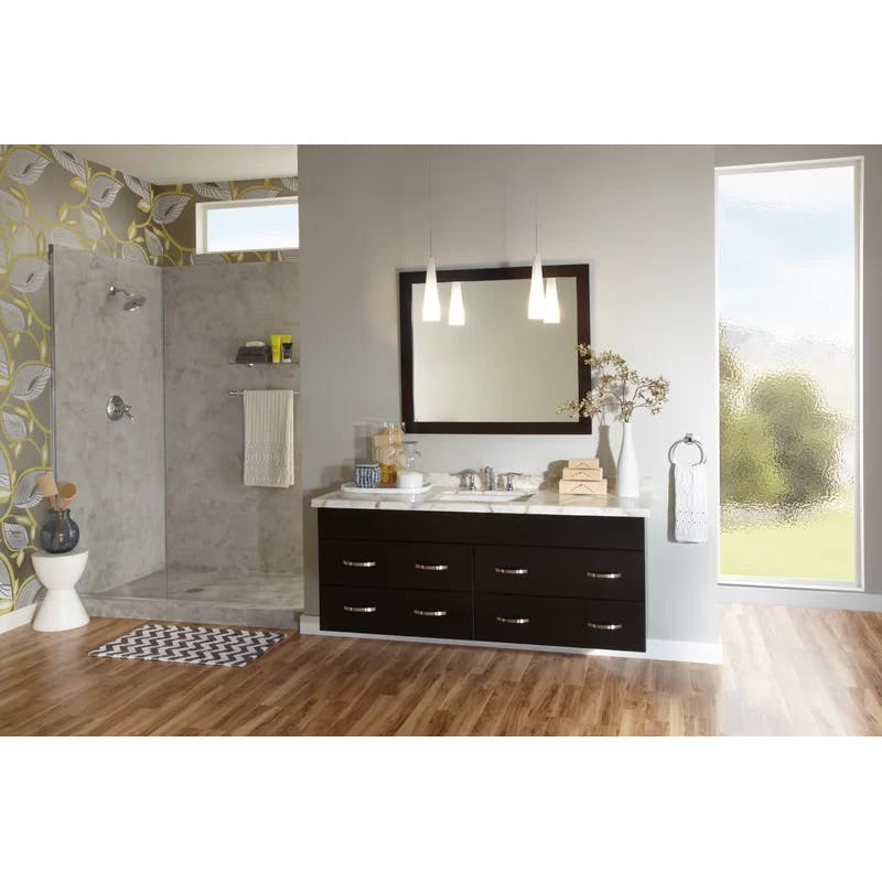 Modern Contemporary 16" Widespread Zinc Bathroom Faucet in Chrome