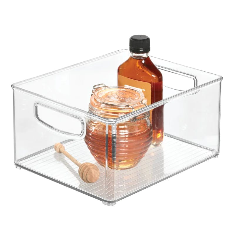 Extra-Large Clear Recycled Plastic Organizer Bin with Integrated Handles
