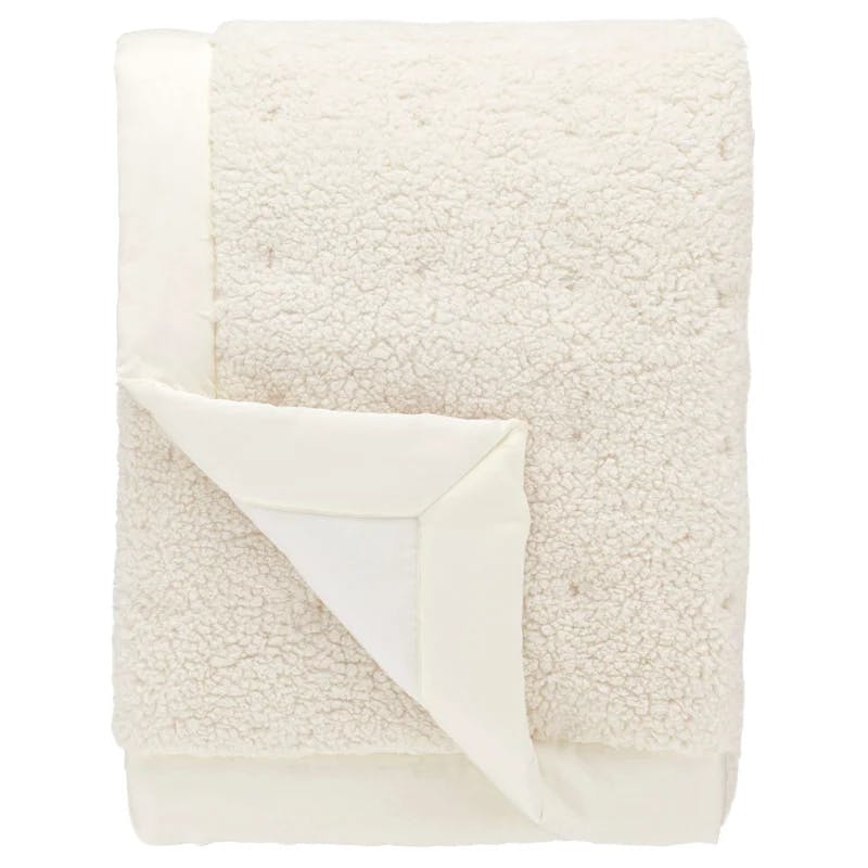 Marshmallow Ivory Fleece Reversible Handmade Throw Blanket