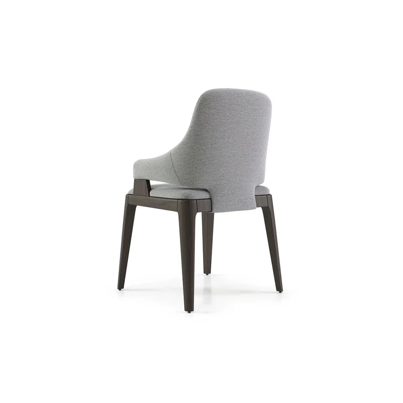 Hamilton Ash Wood Upholstered Side Chair in Storm Gray